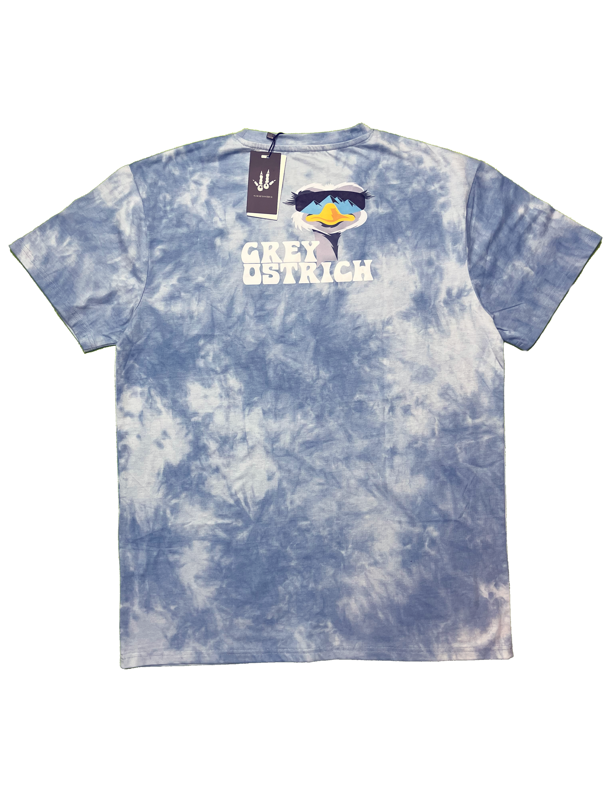 Cloud Wash T-Shirt Ostrich – Dye Sleeve Short Grey Tie